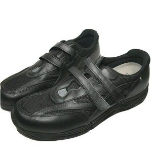 SAS Diabetic Womens Shoes TMV Comfort Walking Two Strap Black Leather Suede 12 N